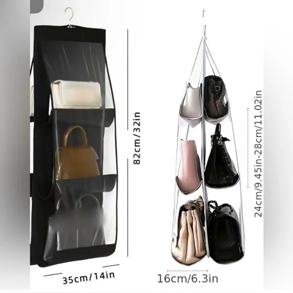 8x HOST PICK Hanging Hook Handbag/Purse Organizer holds 6 handbags - Picture 5 of 6
